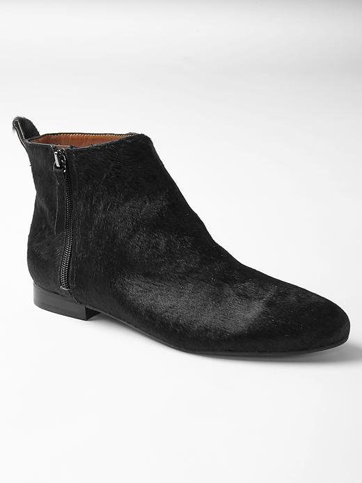 1 of 8 showing, with the color true black of product Calf hair ankle booties