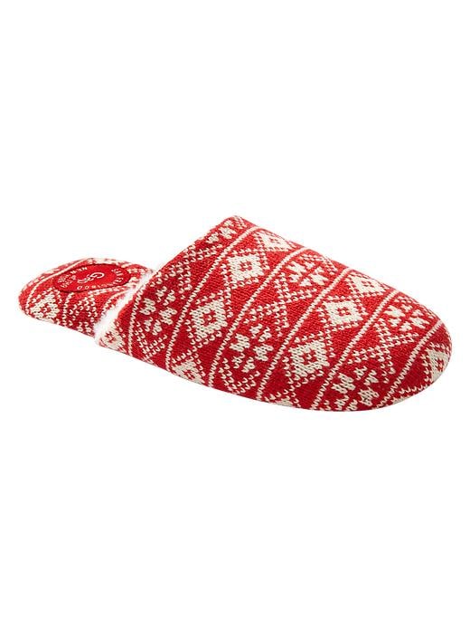 View large product image 1 of 1. Printed fur-lined slippers