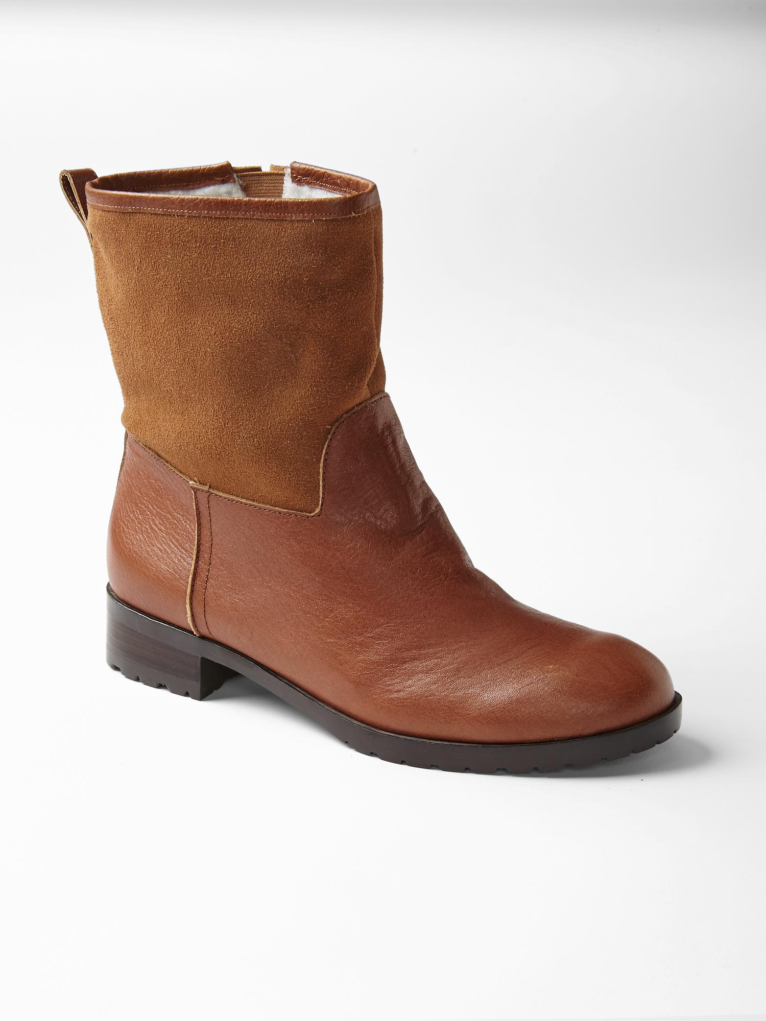 Женские ботинки Gap Mix-media shearling, цвет: Коньячный