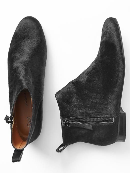 2 of 8 showing, with the color true black of product Calf hair ankle booties