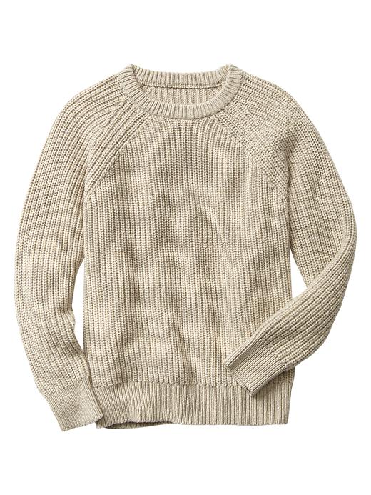 1 of 8 showing, with the color oatmeal heather of product Ribbed raglan sweater