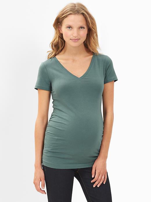 1 of 8 showing, with the color district green of product Maternity Pure Body V-Neck T-Shirt