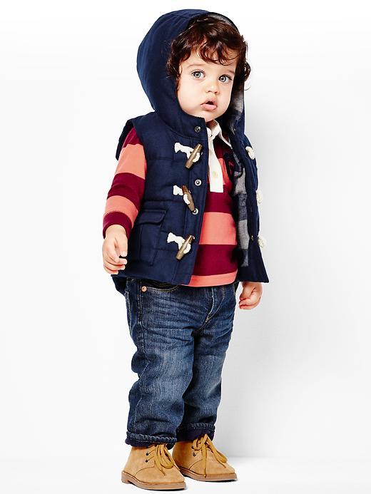 2 of 8 showing, with the color dark night of product Flannel toggle vest