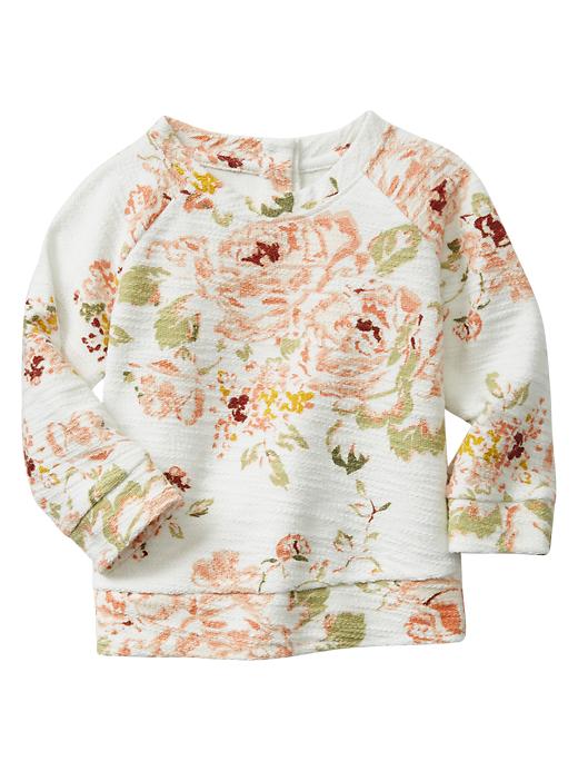 1 of 8 showing, with the color ivory frost of product Floral sweatshirt top