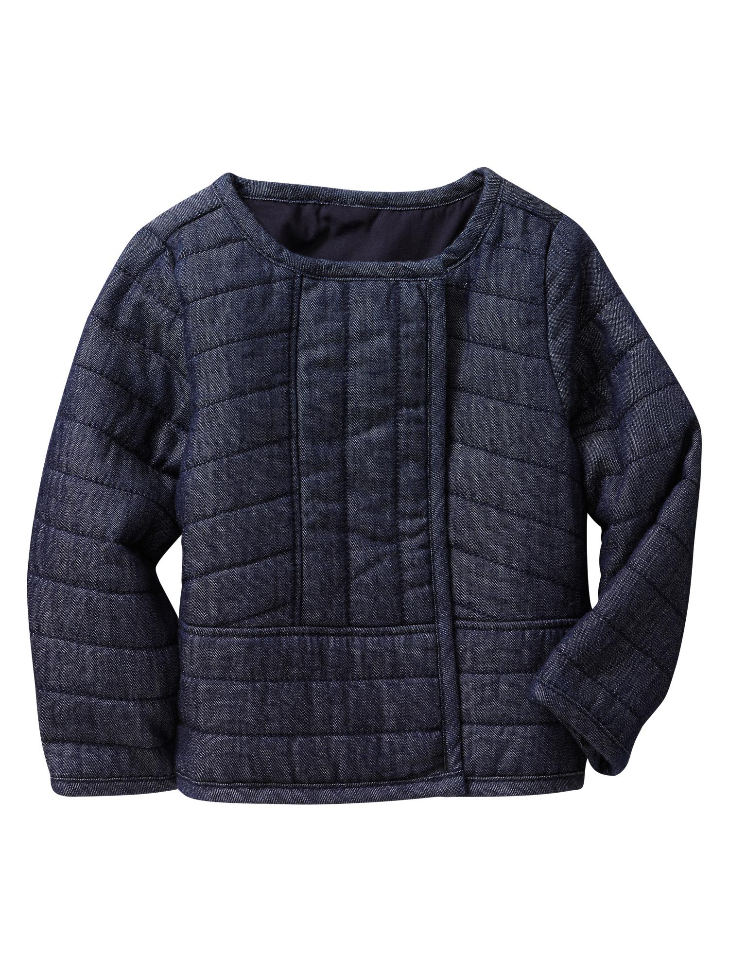 Gap quilted denim jacket sale