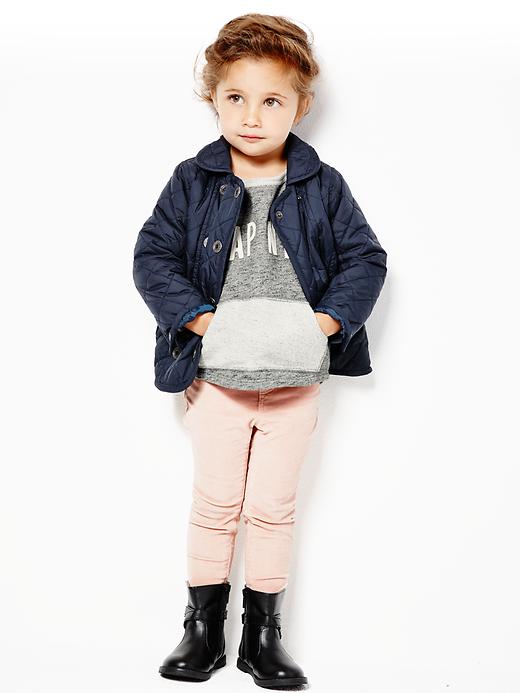 2 of 8 showing, with the color heather grey of product Logo terry baseball sweatshirt