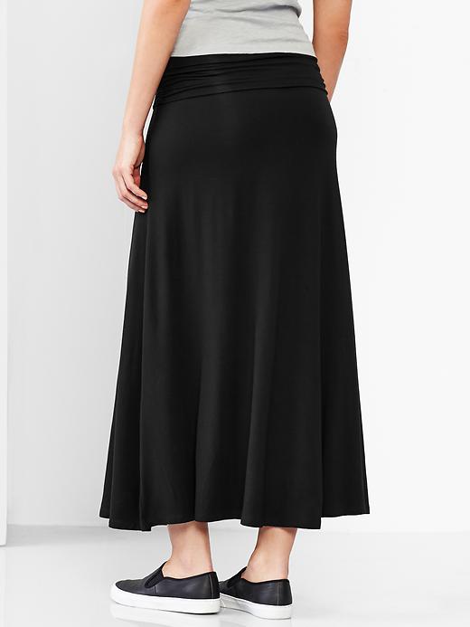 2 of 8 showing, with the color true black of product Foldover maxi skirt