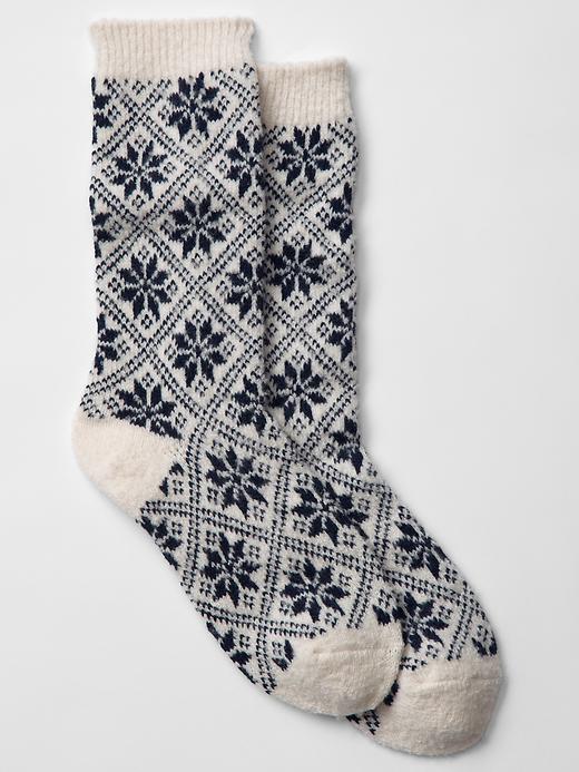 View large product image 1 of 1. Snowflake socks