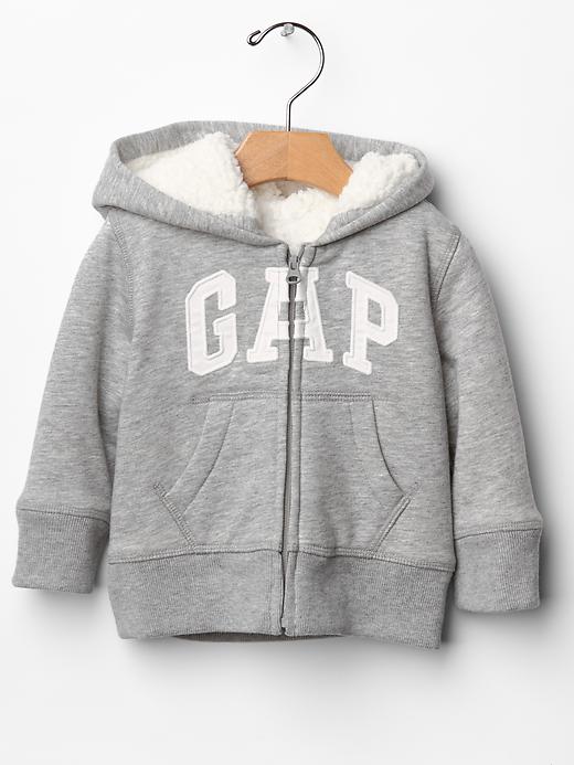 暖かい！中がふわふわボア付き,SHERPA LINED LOGO HOODIE Gap Logo Sherpa-Lined Zip Hoodie | Gap Factory