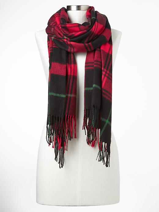View large product image 1 of 1. Cozy plaid scarf