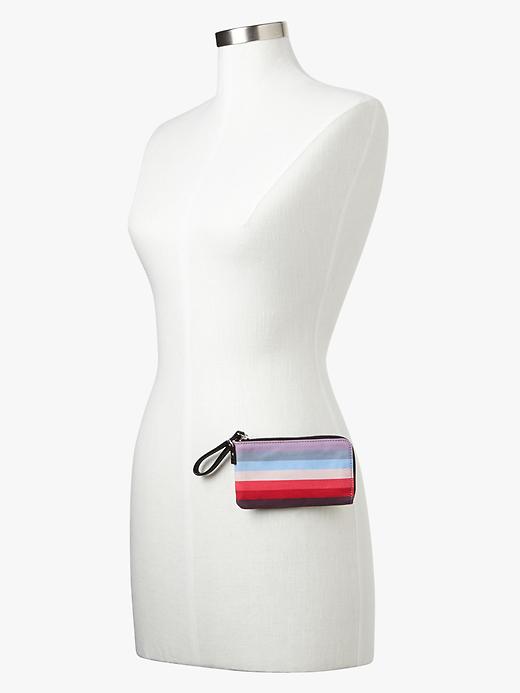 2 of 8 showing, with the color multi stripe of product Holiday stripe wristlet