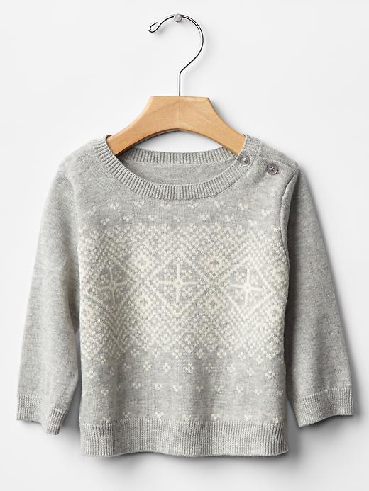 1 of 8 showing, with the color gray of product Fair isle sweater