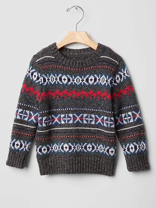 1 of 8 showing, with the color heather grey of product Fair isle sweater
