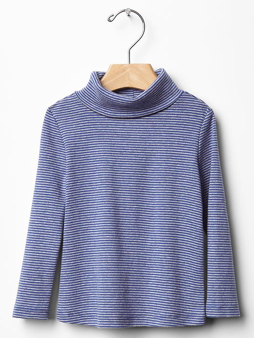 1 of 8 showing, with the color mosaic blue of product Stripe turtleneck tee
