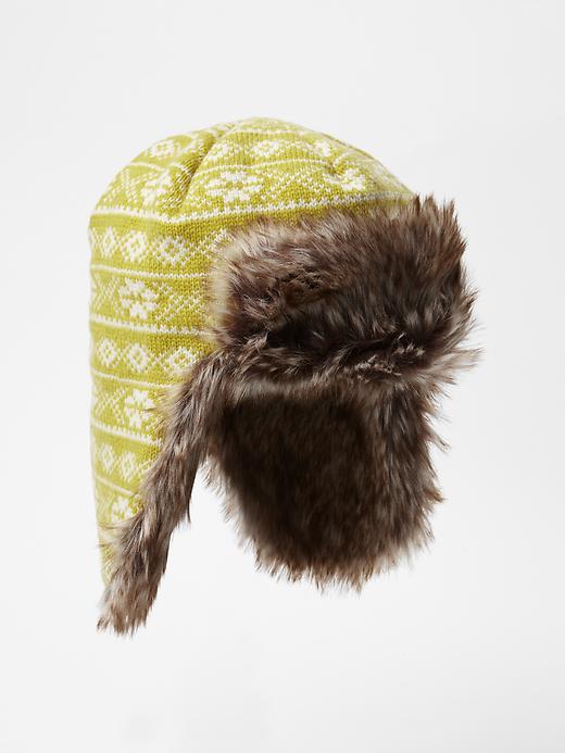 1 of 8 showing, with the color endive of product Fair isle trapper hat