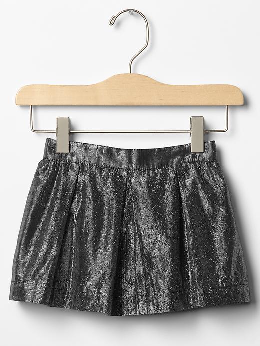 1 of 8 showing, with the color silver of product Metallic pleated skirt