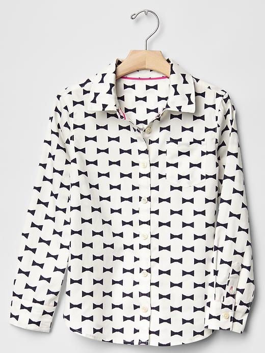 View large product image 1 of 1. Kate Spade New York &hearts; GapKids bow print oxford shirt