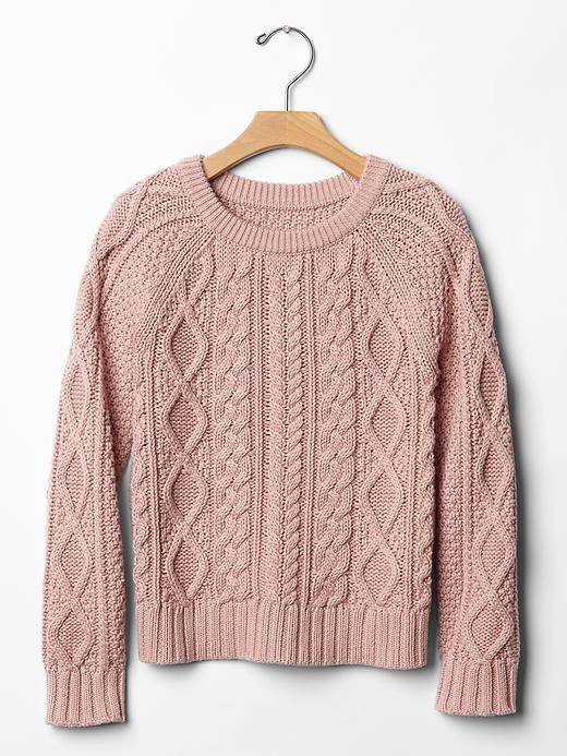 1 of 8 showing, with the color willow pink of product Cable knit sweater