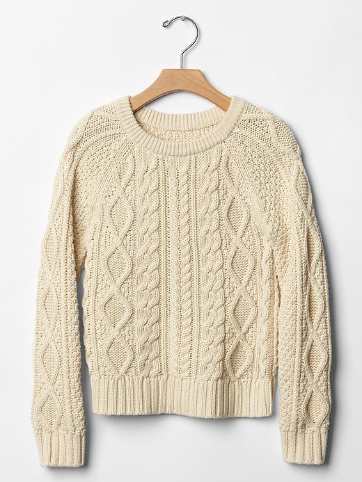 1 of 8 showing, with the color french vanilla of product Cable knit sweater