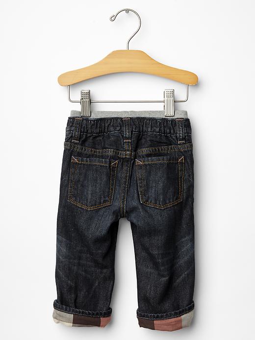 2 of 8 showing, with the color denim of product Lined pull-on original fit jeans