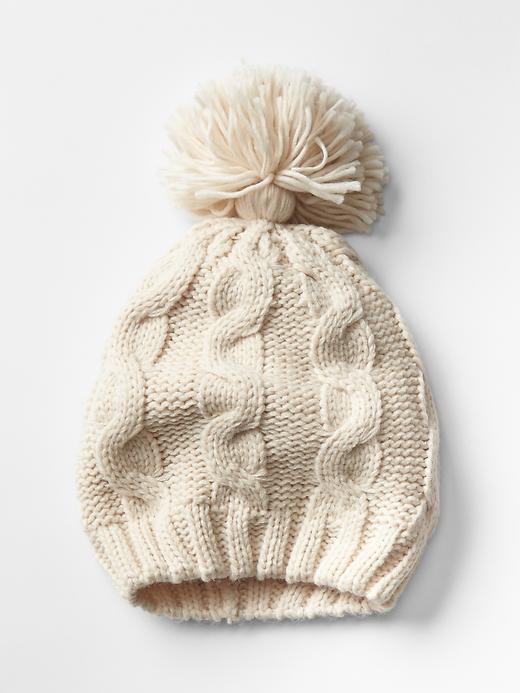 1 of 8 showing, with the color french vanilla of product Cable knit beanie