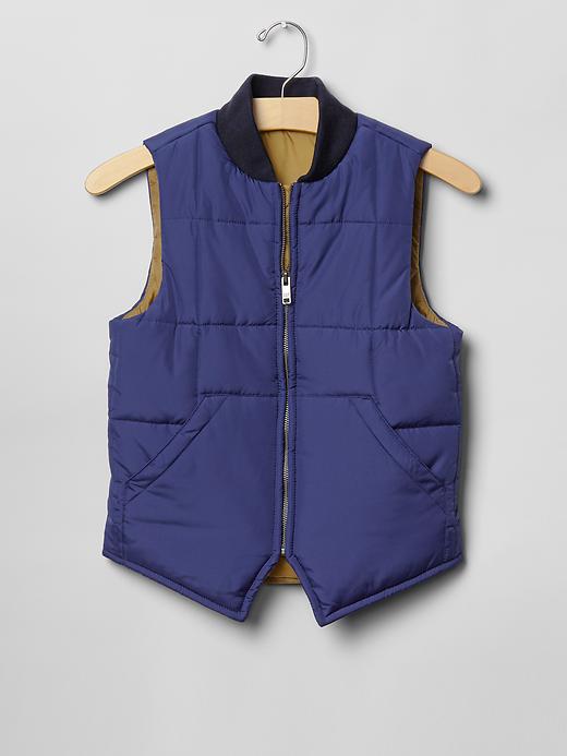 1 of 8 showing, with the color drizzle blue of product Quilted vest