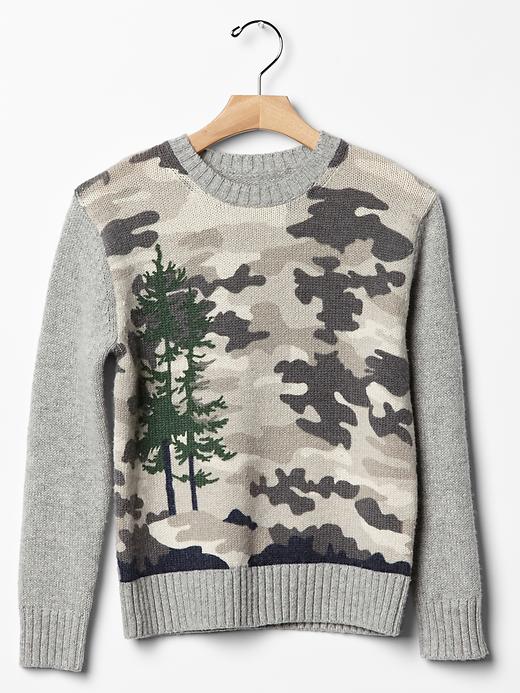 1 of 8 showing, with the color gray of product JACK SPADE ♥ GapKids camo tree sweater