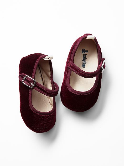 1 of 8 showing, with the color rich wine of product Velvet mary jane flats
