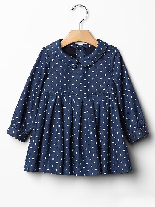 1 of 8 showing, with the color rinse of product Polka Dot Denim Dress