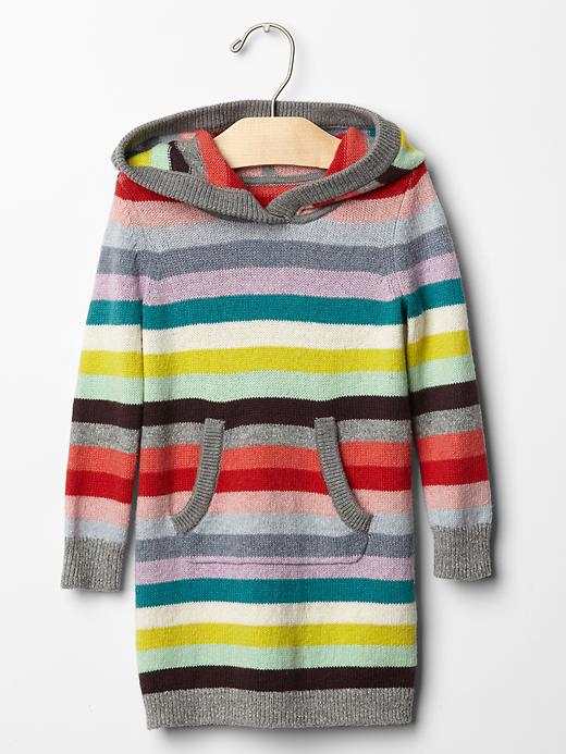 1 of 8 showing, with the color grey heather of product Holiday stripe sweater dress