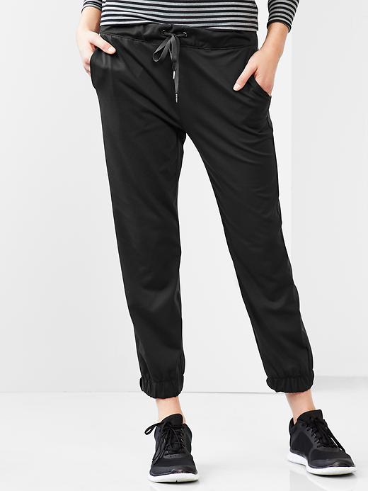 1 of 8 showing, with the color true black of product GapFit Studio jogger pants