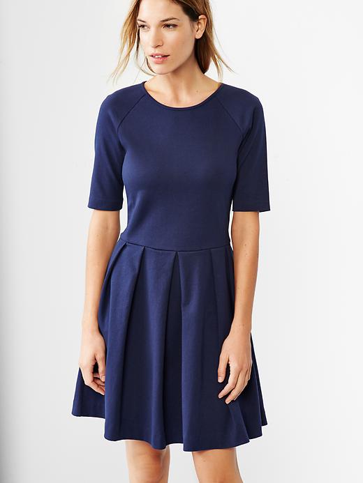 1 of 8 showing, with the color new navy of product Raglan fit & flare knit dress
