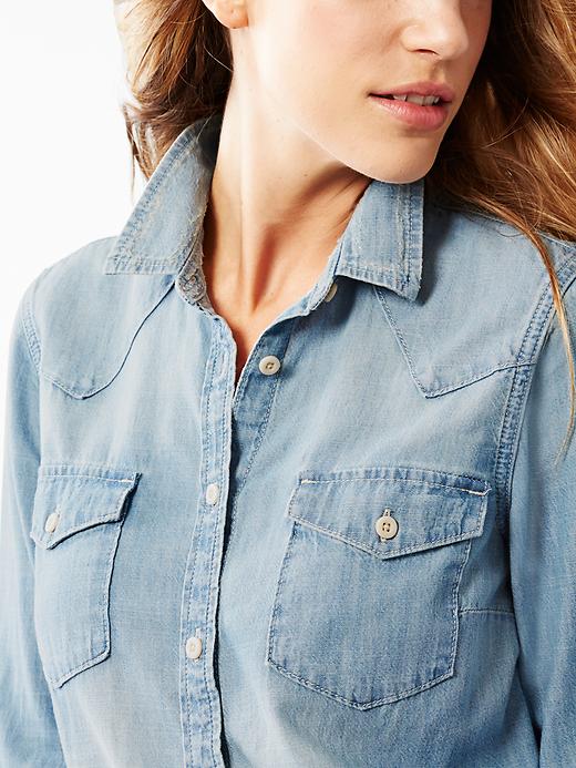 2 of 8 showing, with the color vintage destroyed of product 1969 destructed western denim shirt