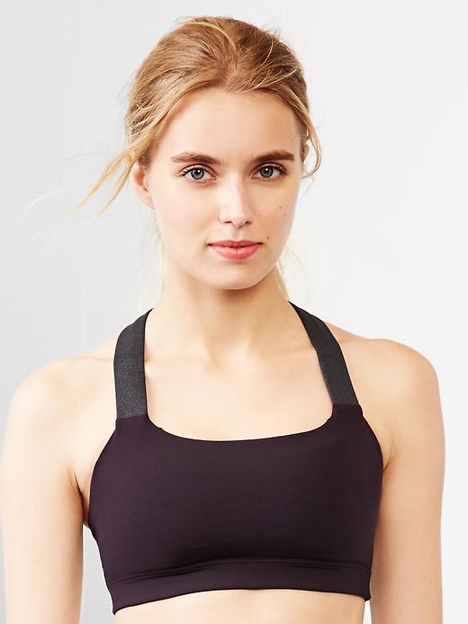 1 of 8 showing, with the color new vineyard of product Medium Support T-Back Sports Bra