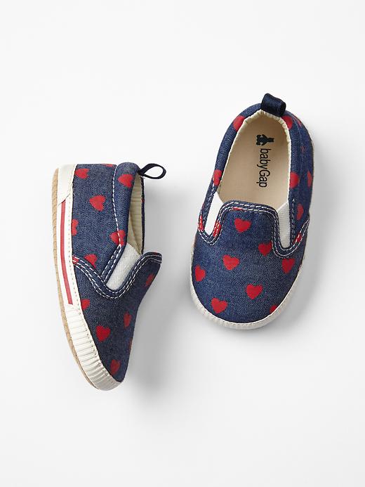 Heart slip on sneakers
