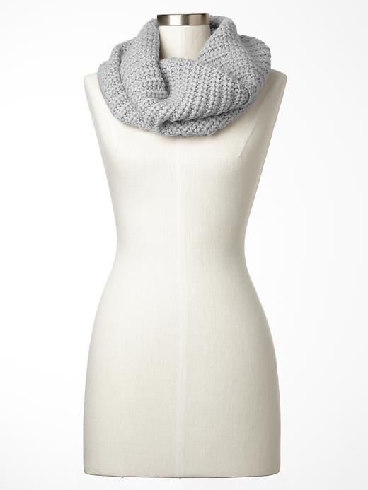 1 of 8 showing, with the color light gray heather of product Ribbed cowl scarf