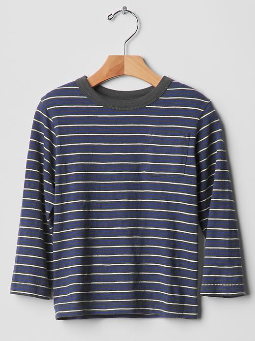 1 of 8 showing, with the color cast iron of product Stripe slub tee