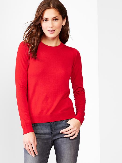 1 of 8 showing, with the color red of product Merino sweater