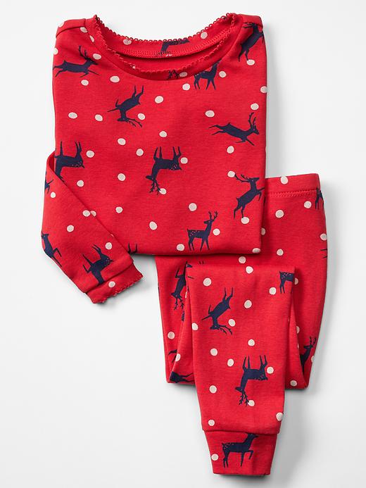 1 of 8 showing, with the color pure red of product Christmas reindeer sleep set