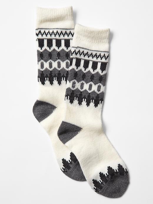 1 of 8 showing, with the color cream of product Nordic fair isle socks