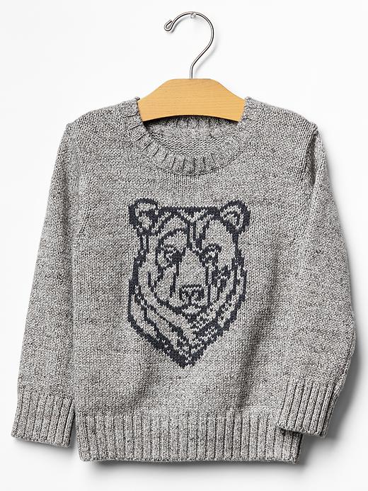 1 of 8 showing, with the color light gray of product Bear sweater