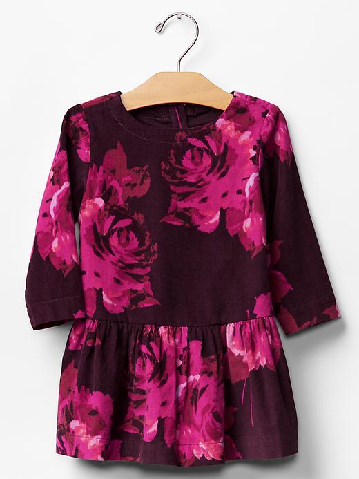 Image number 1 showing, Floral corduroy dress