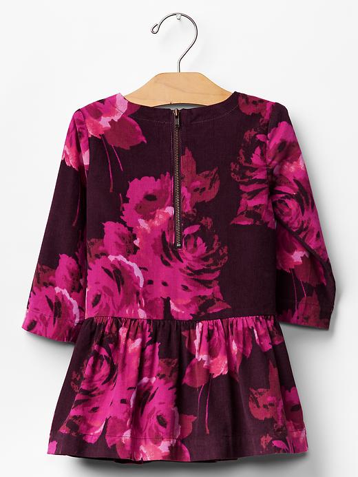 2 of 8 showing, with the color floral print of product Floral corduroy dress