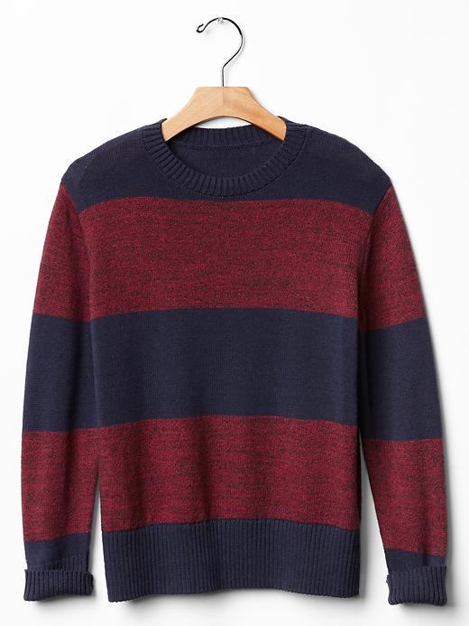 1 of 8 showing, with the color burgundy heather of product Marl stripe sweater