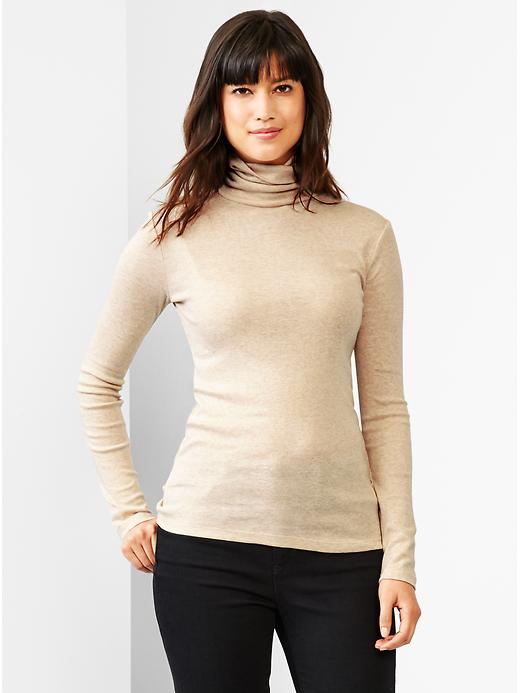 1 of 8 showing, with the color beige of product Supersoft turtleneck tee