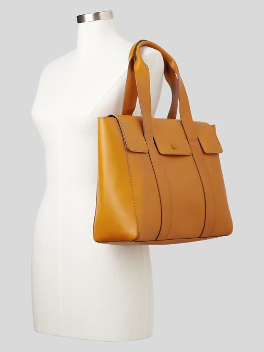 2 of 8 showing, with the color cognac of product Leather satchel
