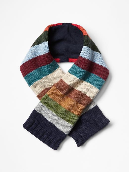 1 of 8 showing, with the color bas multi of product Holiday stripe wrap scarf