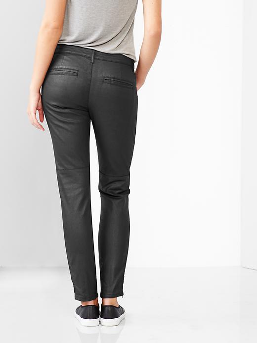 Image number 2 showing, Coated biker super skinny pants