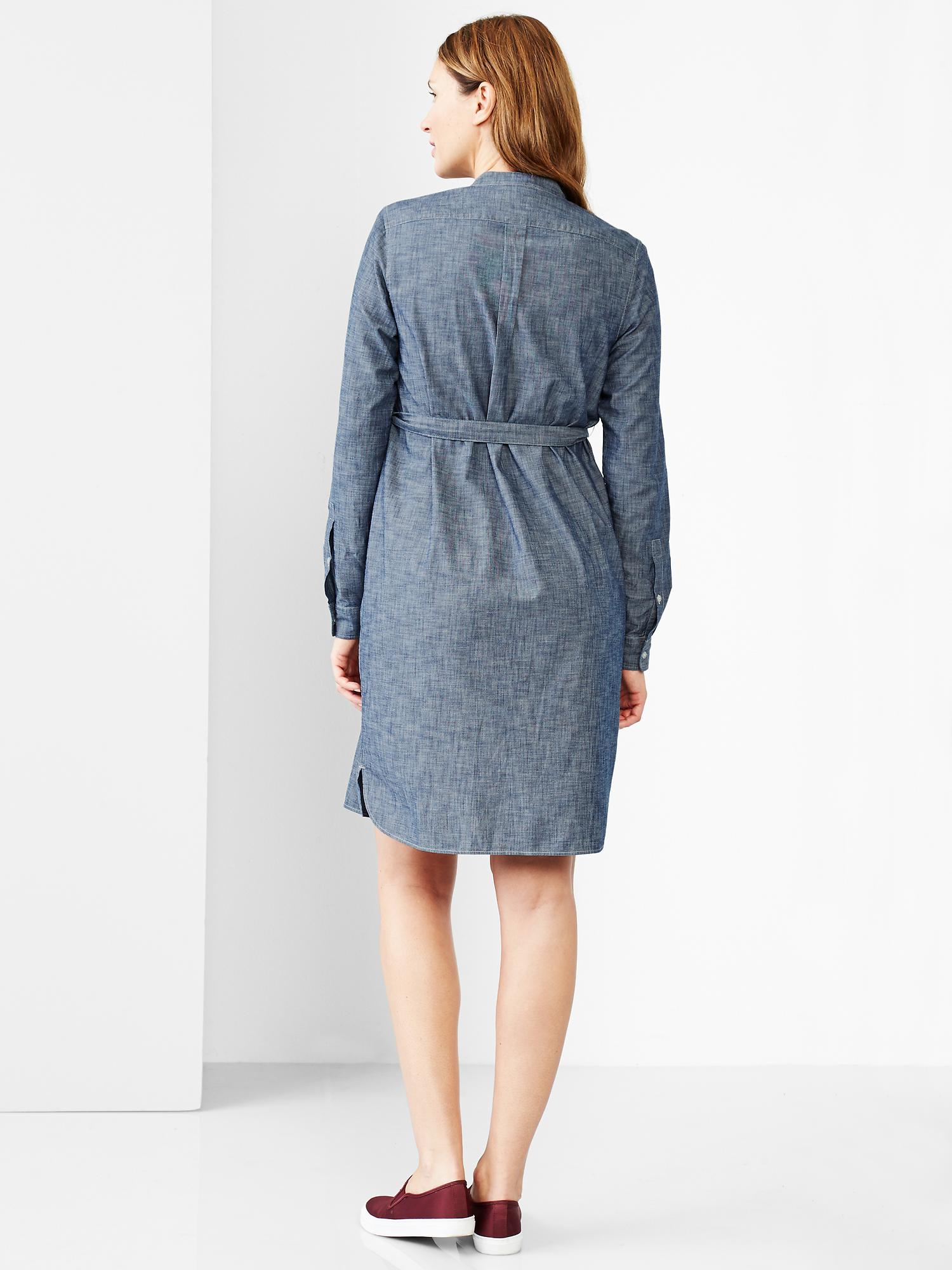 Chambray shirt dress