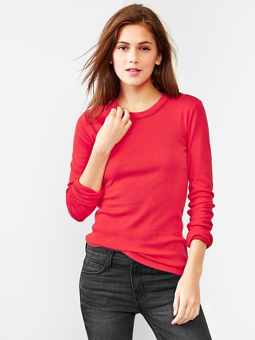 1 of 8 showing, with the color hula red of product Supersoft crewneck tee